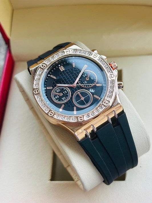 American viber Black Analog Watch  - For Men